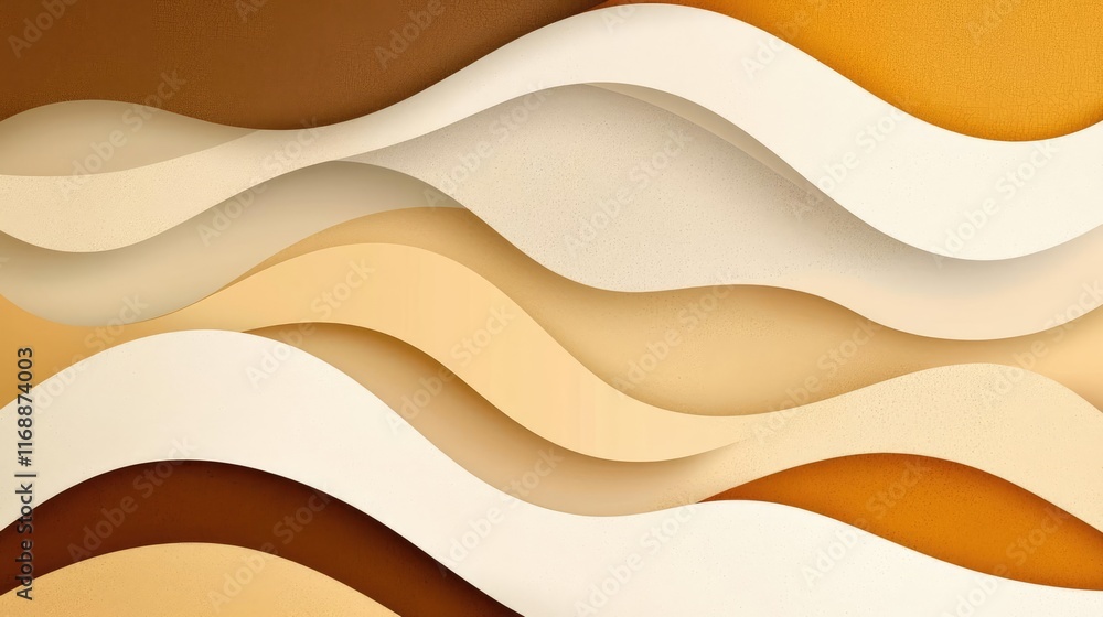 Poster grungy abstract background concept. abstract paper design with smooth waves in warm beige and brown 