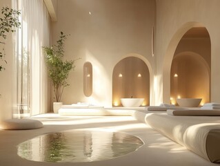 Serene Spa Interior Design Minimalist Architecture