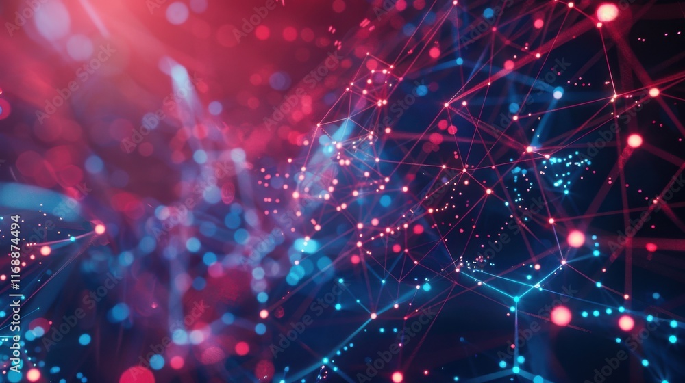 Poster futuristic abstract background concept. network conveying connectivity, complexity and data flood of
