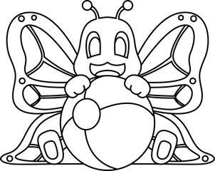 Butterfly Water polo Animal Vector Graphic Art Illustration