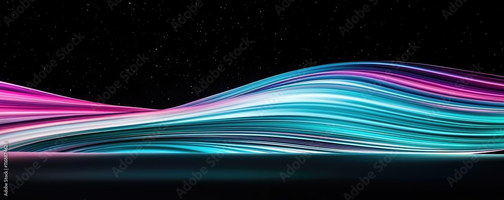 Poster galaxy abstract background concept. abstract colorful waves with vibrant colors on a dark background