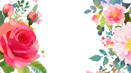 Obraz premium Beautiful Watercolor Flower Background With Soft Pastel Colors Featuring the Word Flower in Vibrant Hues