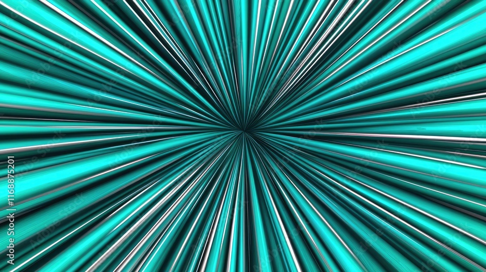 Poster burst abstract background idea. abstract radial lines creating a dynamic and vibrant turquoise visua