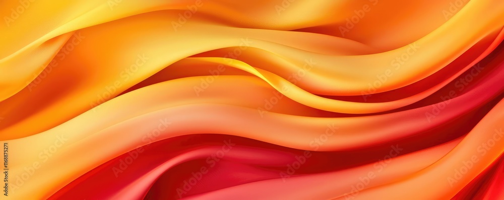 Poster burst abstract background idea. vibrant flowing fabric in shades of orange and red creating a warm, 