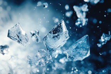 Shattering Ice Crystals Falling Through Air