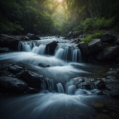 Fototapeta premium Long-exposure shot to create silky water effects.