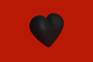 red heart on black