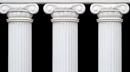 Obraz premium Classical White Columns with Corinthian Style on Black Background