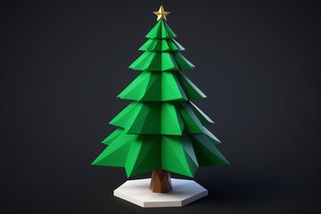 Obraz premium a close up of a paper christmas tree on a stand