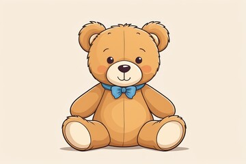 Fototapeta premium there is a brown teddy bear with a blue bow tie