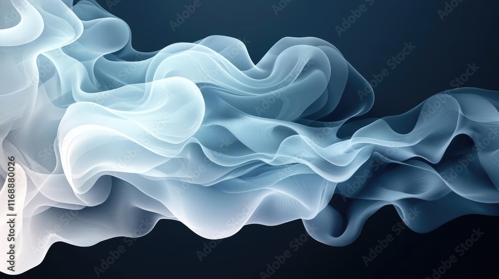 Poster burst abstract background idea. elegant and smooth abstract waves of translucent smoke on a dark bac