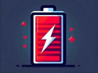 renwable uncharged empty energy low red damaged battery sign in white background