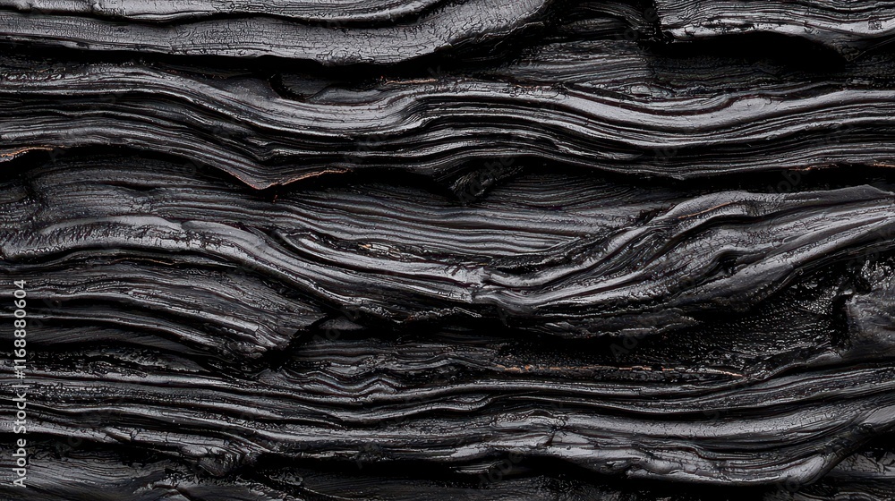 Poster textured black lava rock surface with wavy patterns and depth
