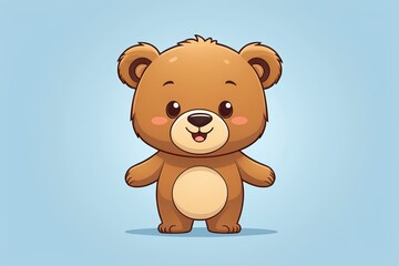 Obraz premium cartoon bear with a happy face and a big smile