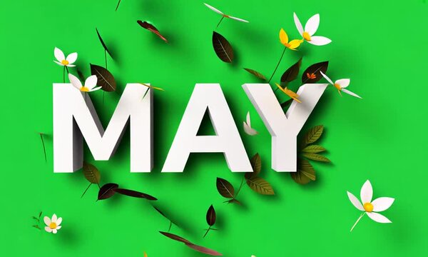 flower may, Illustration month may, gren screen