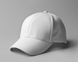 Fototapeta premium white cap mockup on grey background mockup for advertise template isometric