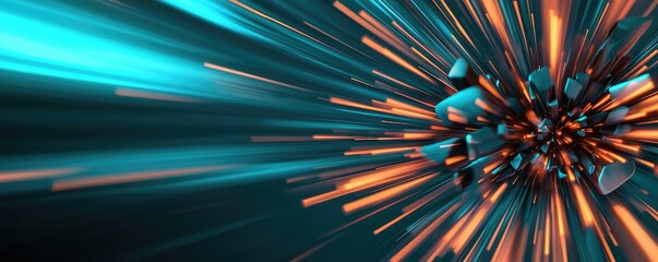 Burst abstract background idea. Dynamic abstract illustration with vibrant lines and particles in motion.