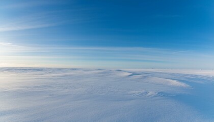 Scenery depicting clear skies, cold winds and sub-zero temperatures amidst the ice and snow of the Arctic