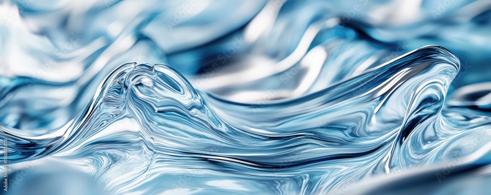 Aufkleber burst abstract background idea. close-up of crystal clear water flowing with mesmerizing waves and r