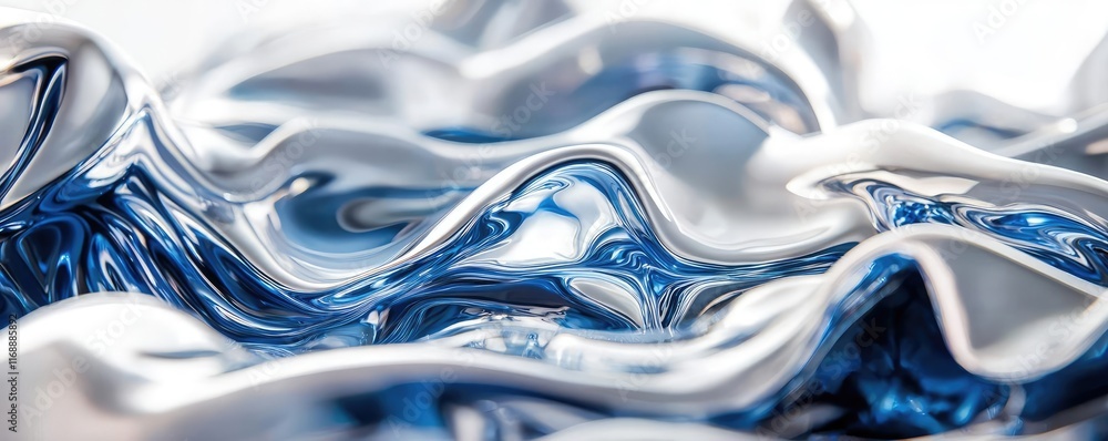 Aufkleber burst abstract background idea. abstract blue and silver textures flowing in waves, representing flu