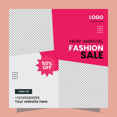 Fashion Sale Social Media Post Template Design