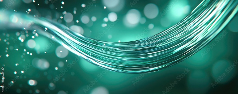 Poster burst abstract background idea. abstract wave design with vibrant teal tones and soft glowing bubble