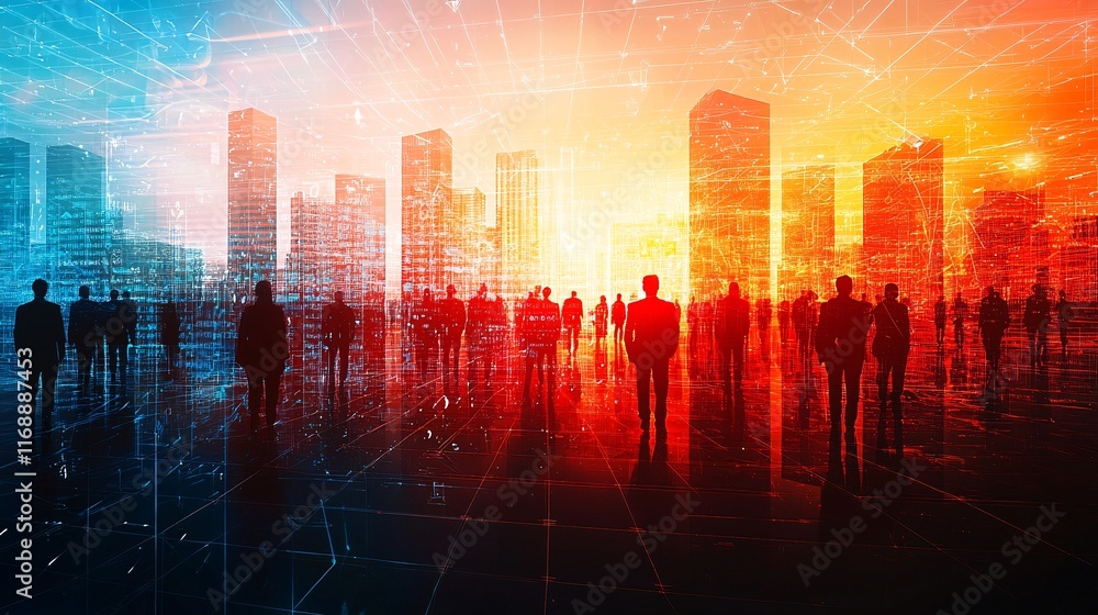 Poster Business Smart Smart Leadership Decision-Making leaders using data-driven solutions in collaborative spaces Stock Photo with side copy space