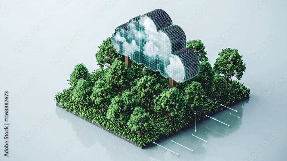 Poster Business Smart Cloud Solutions Scalability flexible cloud infrastructure visualized through vibrant graphics Stock Photo with side copy space