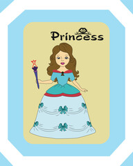 A picture of a princess with a butterfly and a butterfly dress.