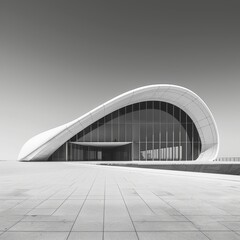 Obraz premium Minimalist architectural photograph with geometric shapes, clean lines, and soft shadows