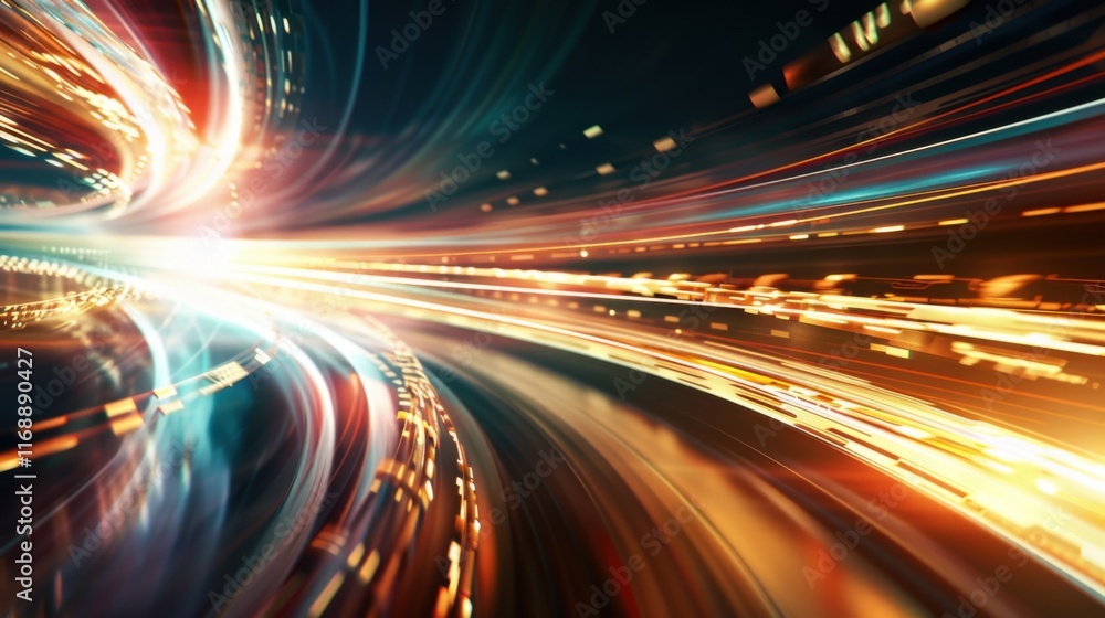 Poster futuristic technology lines background with light effect