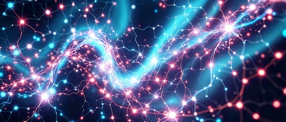 Obraz premium Neural Galaxy - Pink Blue Swirl