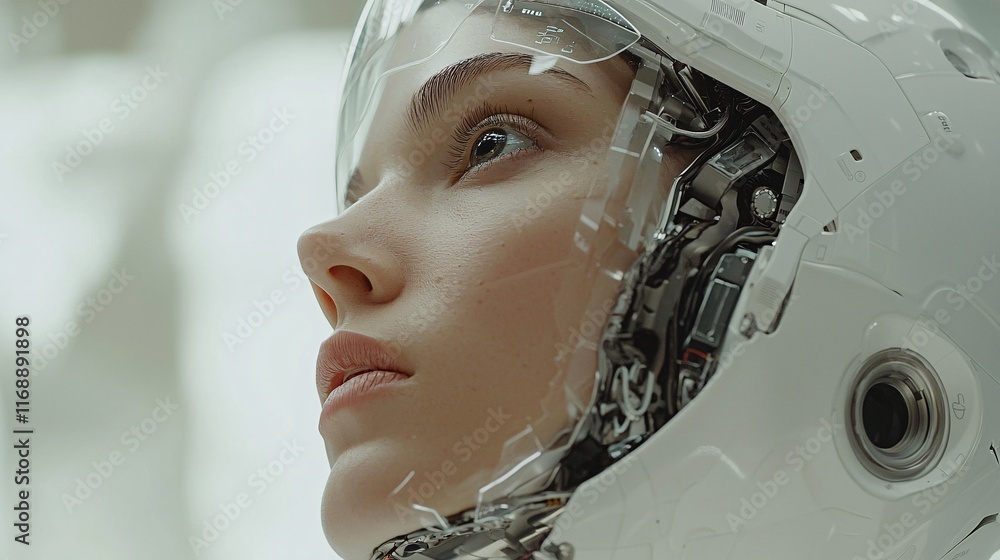 Poster Business Smart AI Solutions Efficiency streamlined processes with AI-powered predictive analytics Stock Photo with side copy space