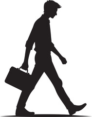 Man walking with Suitcase Icon vector illustration. Flat icon. Business Man Walking, man walking with a briefcase.