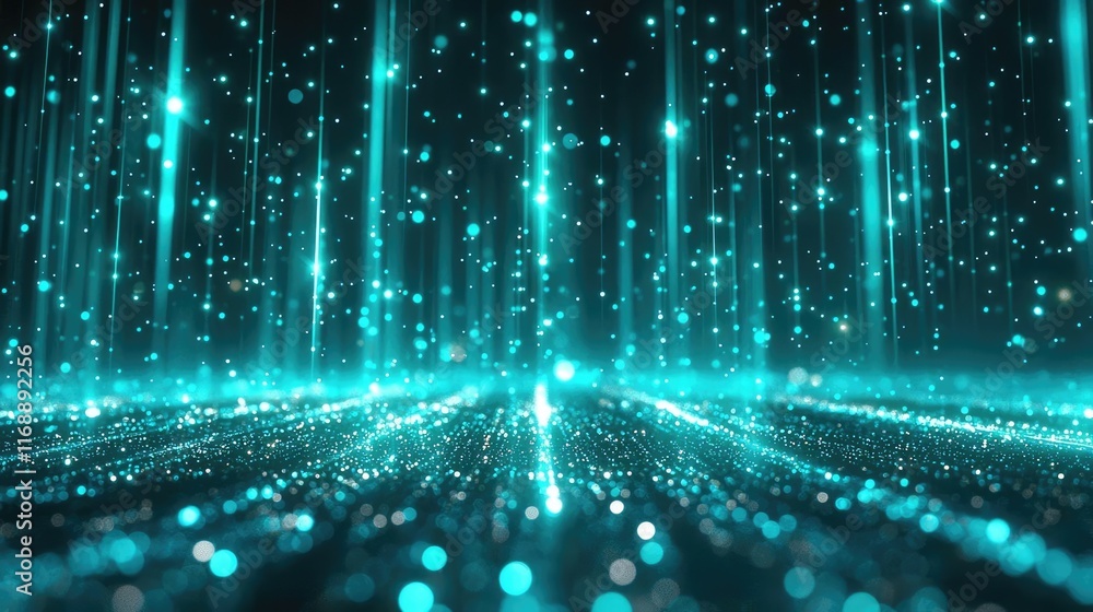 Poster galaxy abstract background concept. a digital abstract background with glowing particles and lights 