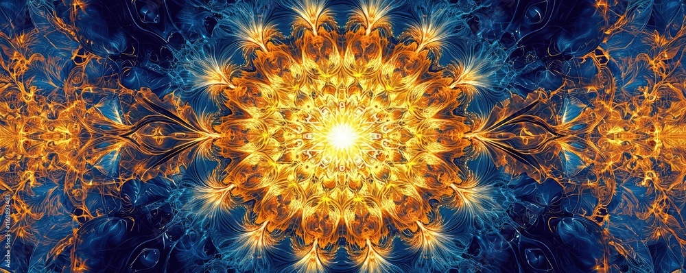 Aufkleber burst abstract background idea. vibrant abstract pattern resembling a radiant starburst design in bl