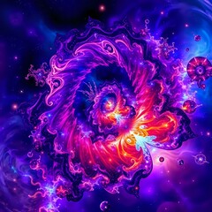 Cosmic Galaxy Nebula - Vibrant Purple Space Wallpaper