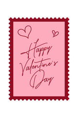 Valentine's day  stamp isolated background.