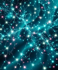 Fototapeta premium Ethereal Bioluminescent Neural Network - Cybernetic Art Nouveau