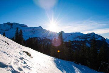 Snowy and sunny alps