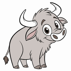 Naklejka premium Vector cute bull Isolated, Isolated, Animals, Editable