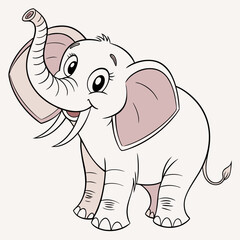 Fototapeta premium Vector elephant Isolated, Isolated, Animals, Editable