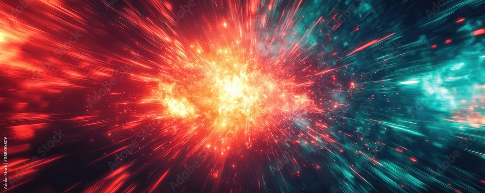 Poster burst abstract background idea. abstract cosmic explosion with vibrant colors in motion, showcasing 