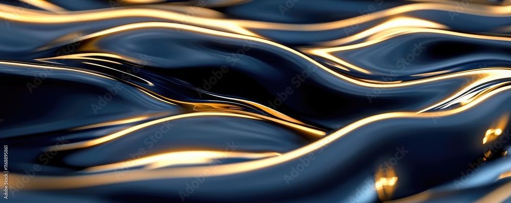 Poster burst abstract background idea. abstract close-up of flowing liquid waves with golden highlights and