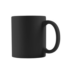 Blank black cup isolated on white. Mockup for design
