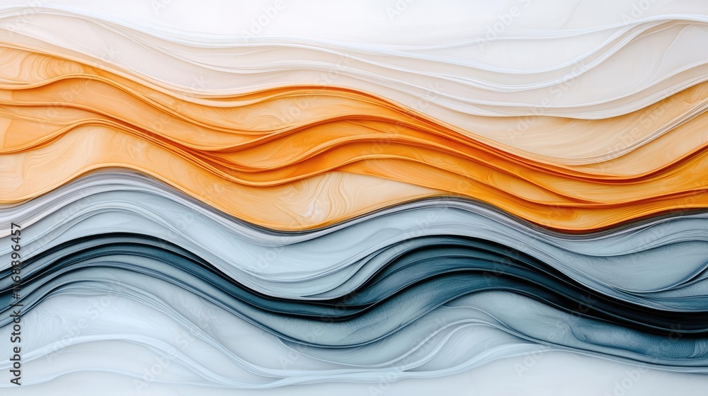 Aufkleber grungy abstract background concept. abstract wavy lines in orange, gray, and black create a soothing