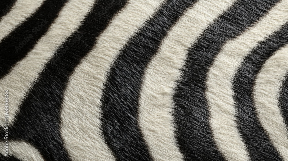 Poster close-up of zebra hide texture in striking black and white patterns showcasing unique chaos of natur