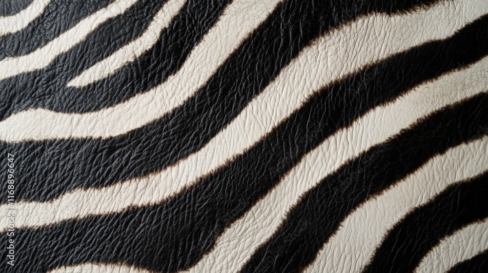 Poster detailed zebra hide texture showcasing unique patterns and color variation captured in a high-resolu