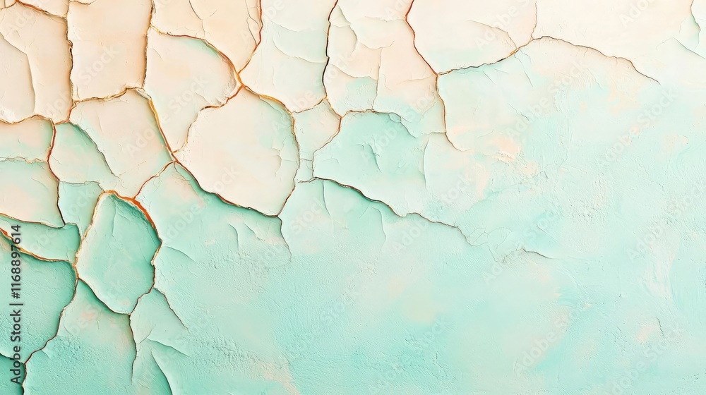 Poster grungy abstract background concept. abstract textured background with intricate cracks in soft teal 