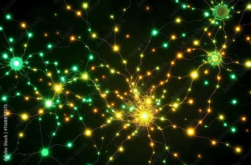 Poster luminescent cybernetic web - bioluminescent neural network